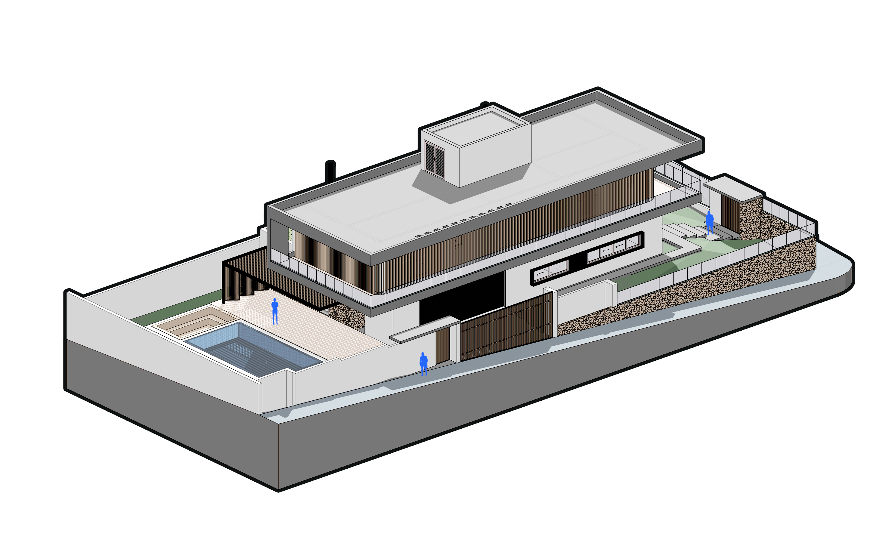 Diagrama e Concepção Volumétrica — Casa F+V